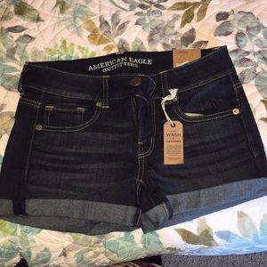 American Eagle midi jean shorts
